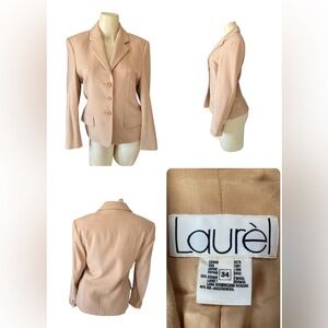 Laurel by Escada Wool Beige Women’s Blazer Jacket Vintage size 34